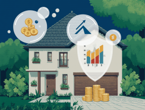 Casa protegida por un escudo, simbolizando seguros de hogar con precios competitivos y ahorro, para proteger tu hogar con el mejor coste.